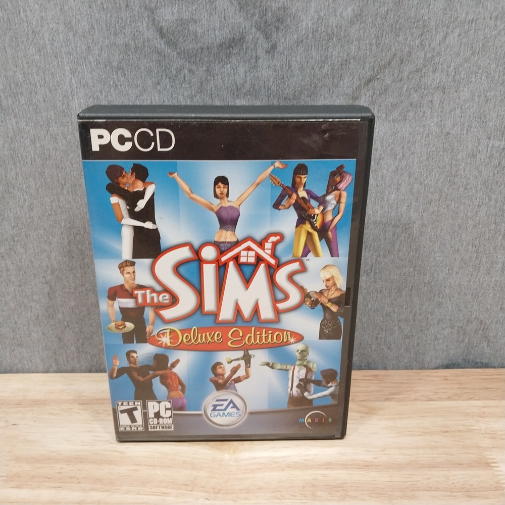 The Sims Deluxe Edition & Superstar Expansion EA Games PC Video Game Blue